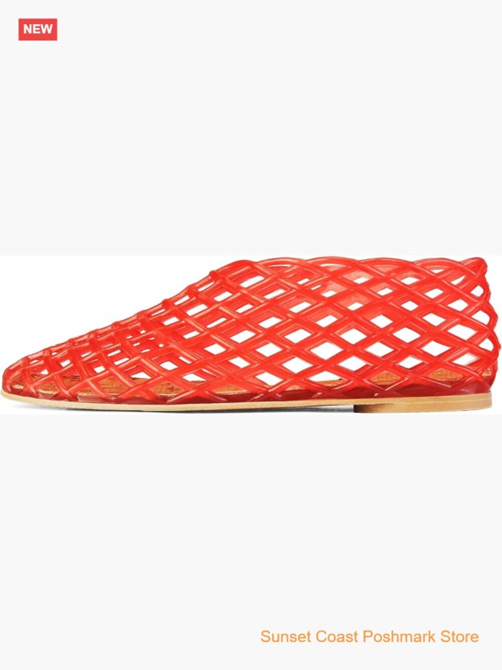 Clear PVC Ballet Flats Hollow Eyelet Design Slip On Sandals